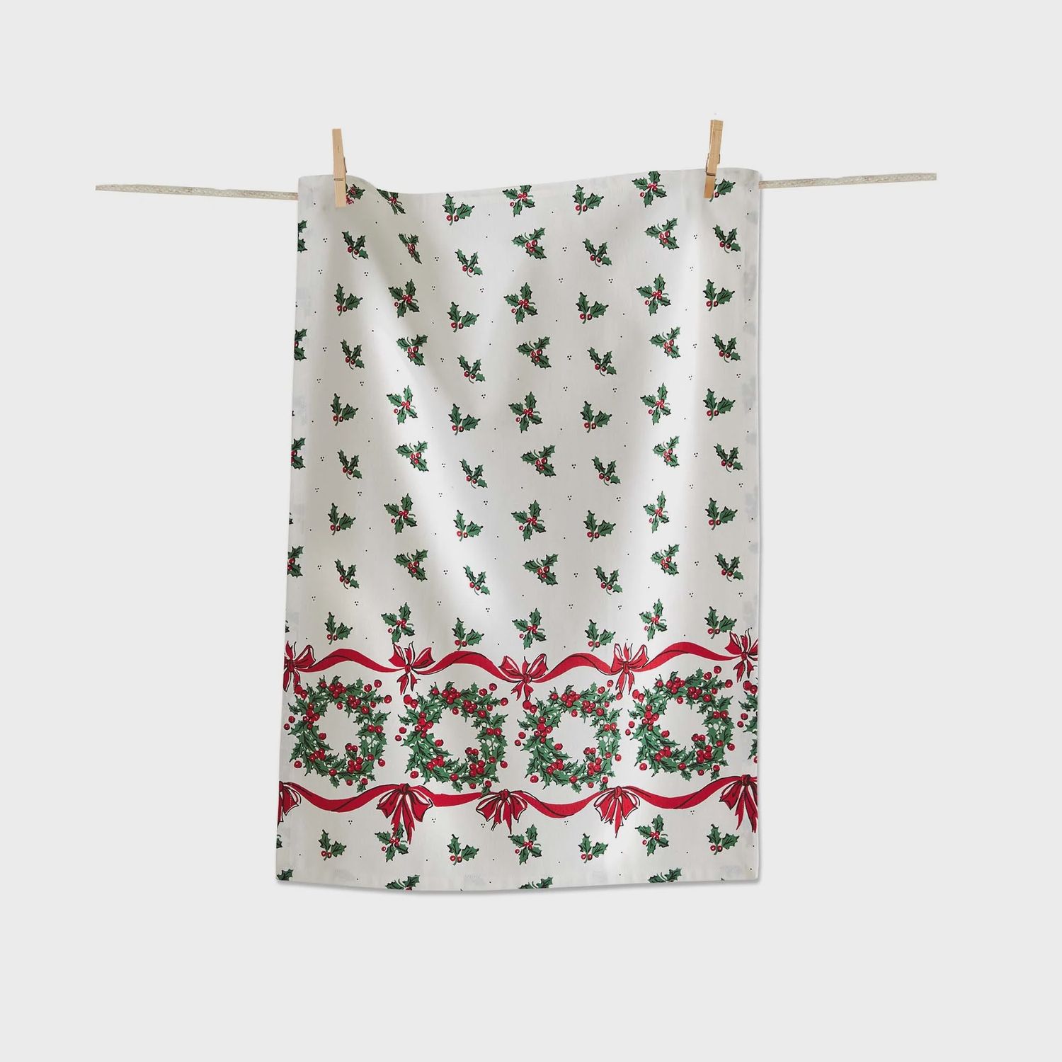 Vintage Holly Dishtowel