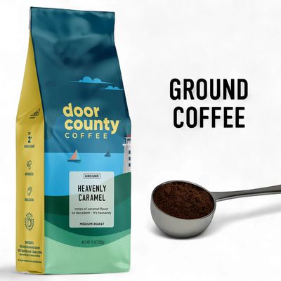 Door County Coffee Heavenly Caramel Flavored Specialty Arabica Coffee Flavored Coffee Roast Bag