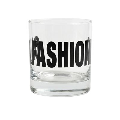 Old Fashioned Typography Rocks Glasses | Black
