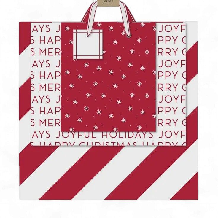 Candy Cane Gift Bags - Set of 3
