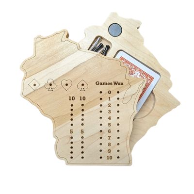 WI Euchre Score Keeping Board - Made in WI