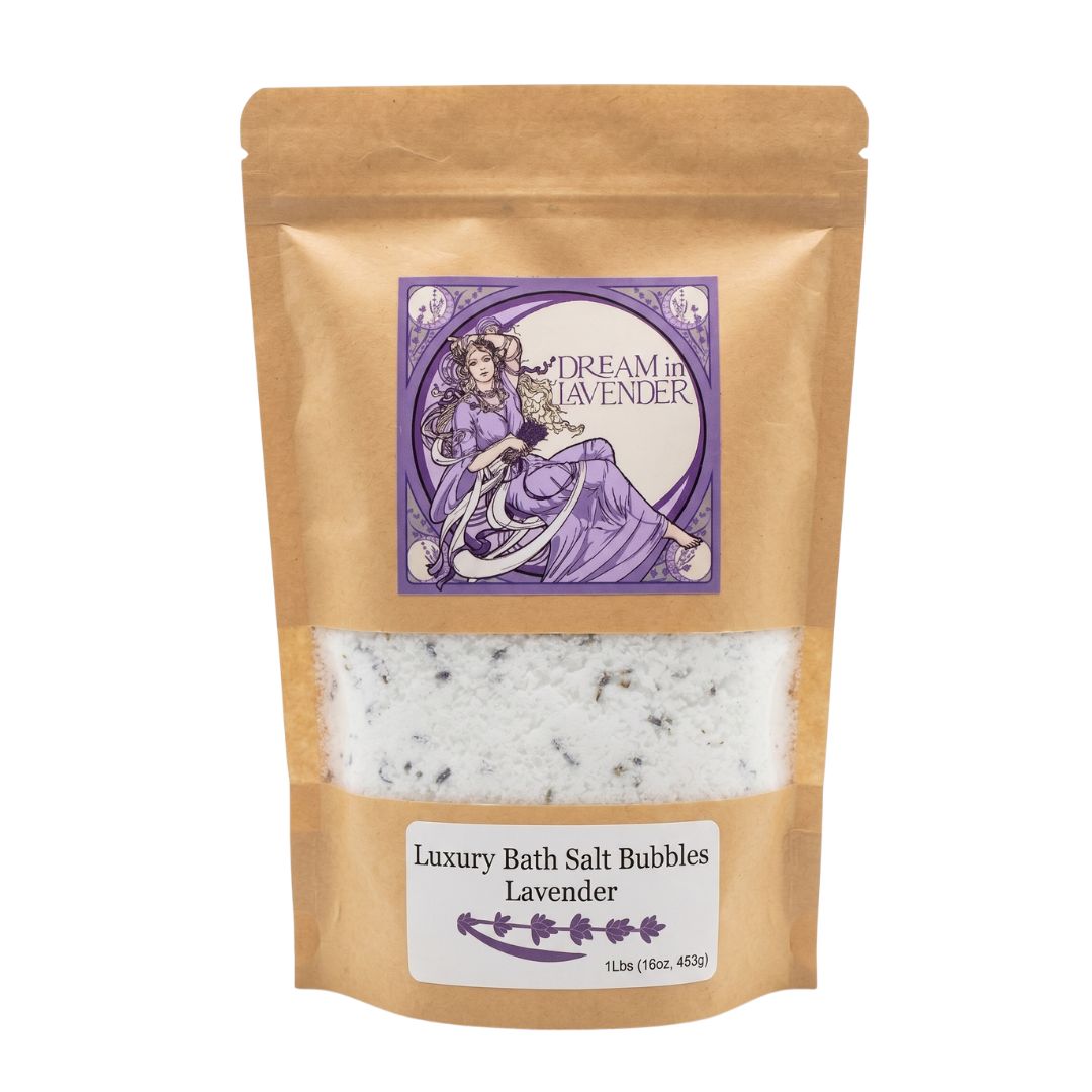 Natural Bath Salt Bubbles - Lavender - 1lb Dream in Lavender