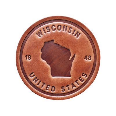 WI Leather Coaster