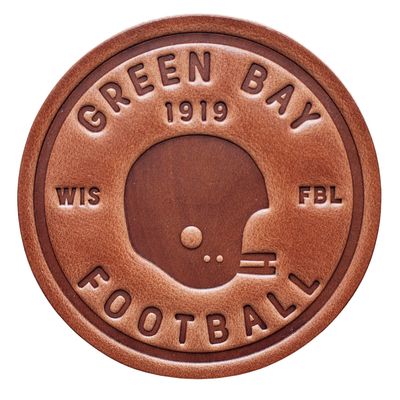 Green Bay Packer Leather Coaster