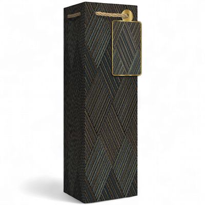 Gift Bag - Bottle - Abstract Argyle