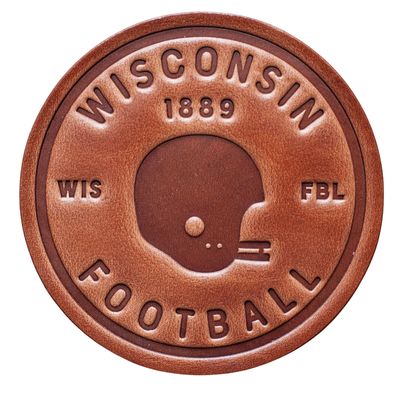 Wisconsin Football Leather Coaster