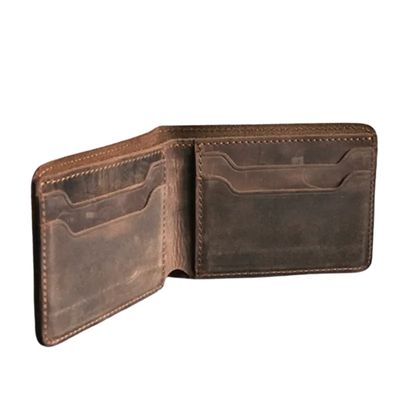 Genuine Leather Bifold Wallet Handmade Wallet - Rustic Brown