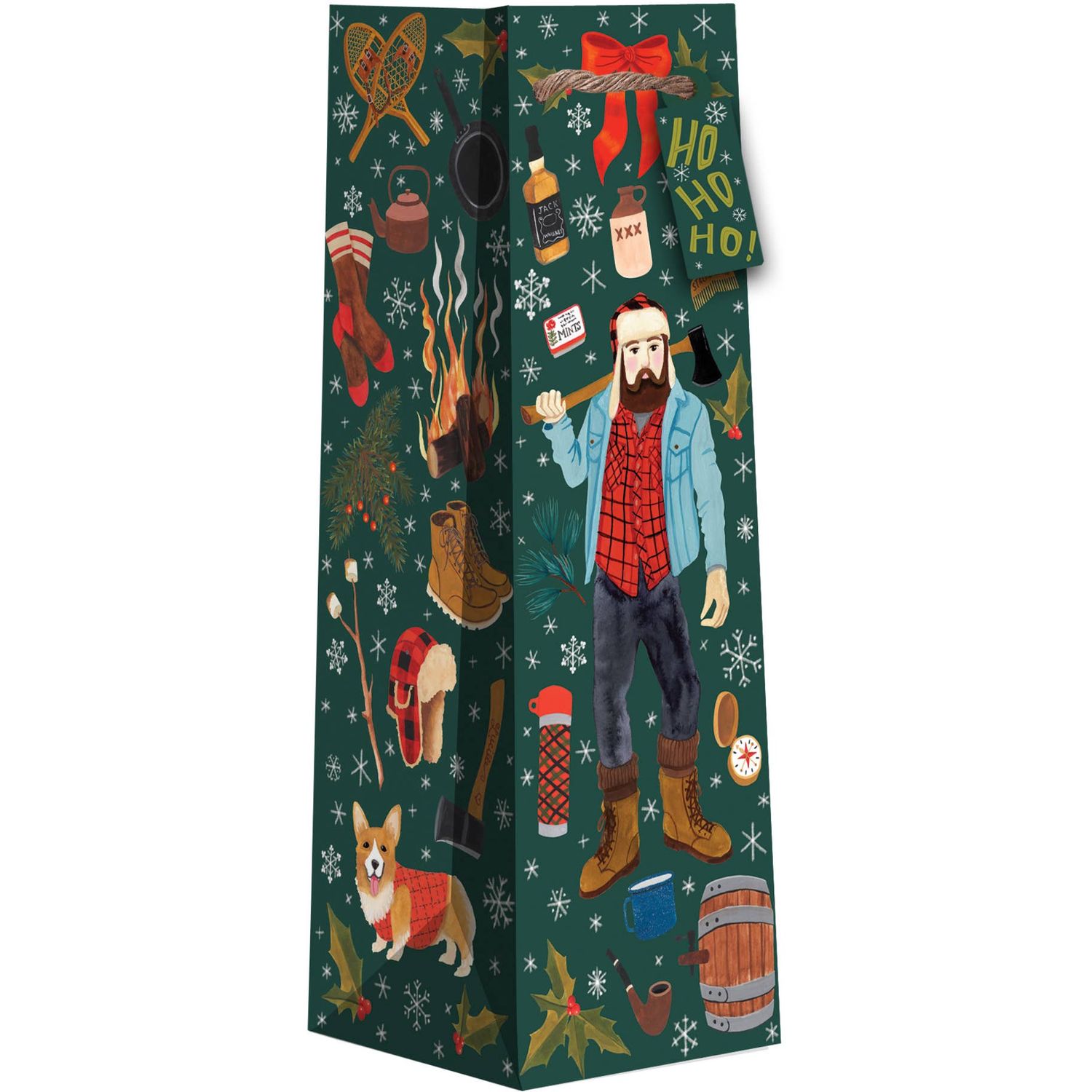 Winter Lumberjack Bottle Tote