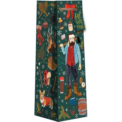 Winter Lumberjack Bottle Tote