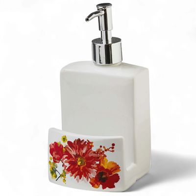 Floral Soap Dispenser + Sponger Holder
