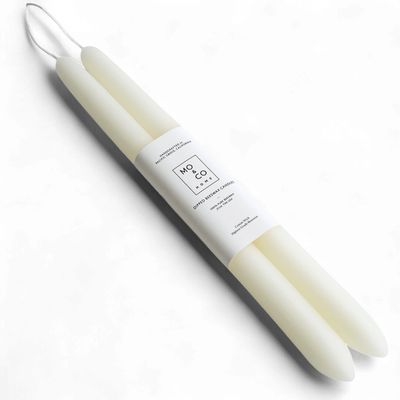 Natural White | Dipped Beeswax Taper Candles | All Natural | 10 Inch