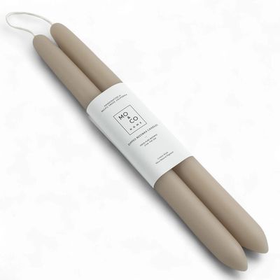 Clay | Dipped Beeswax Taper Candles | All Natural | 10 Inches
