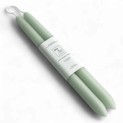 Eucalyptus | Dipped Beeswax Taper Candles | All Natural | 10 Inches