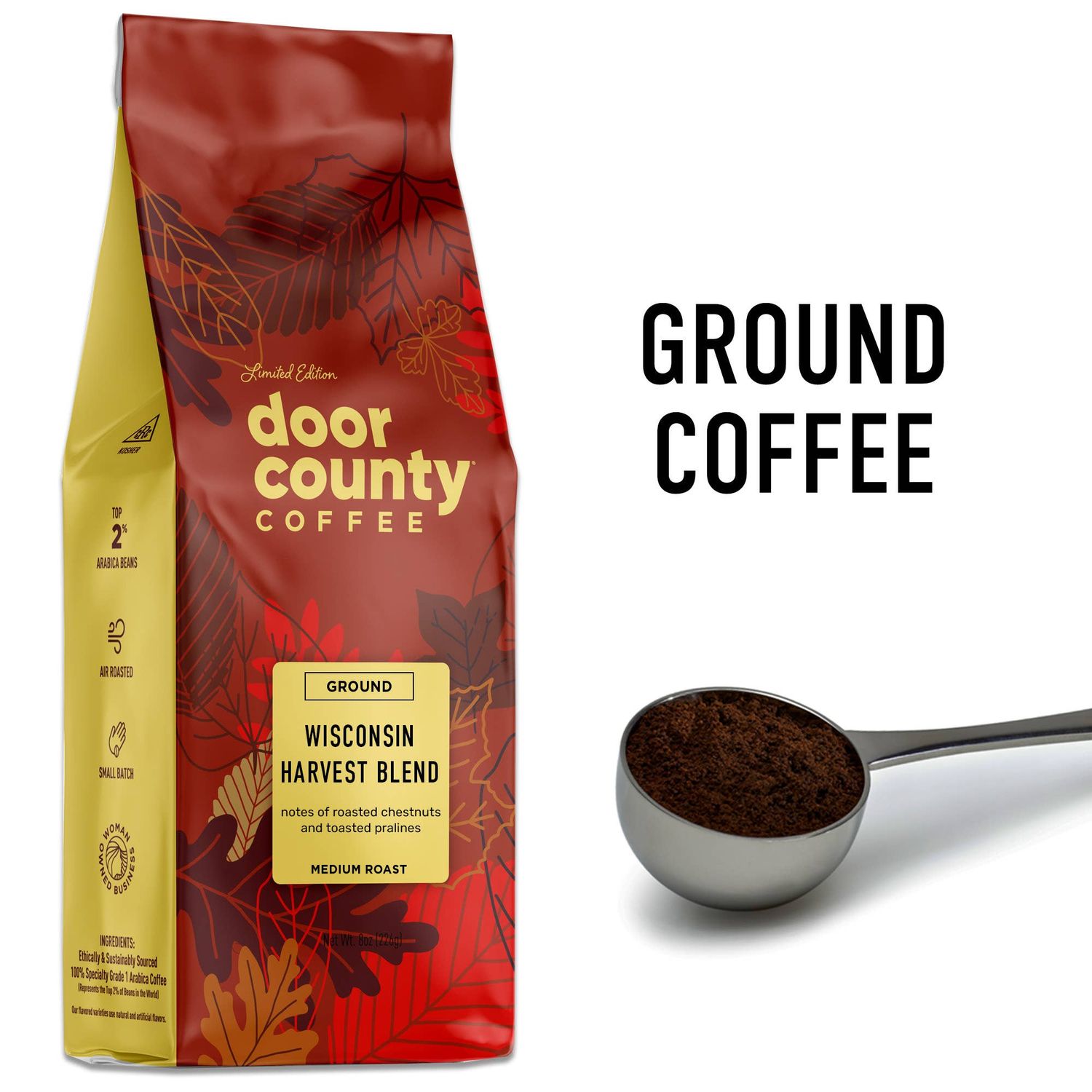 8oz Wisconsin Harvest Blend Specialty FALL Flavored Coffee