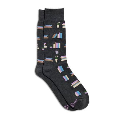 Socks that Give Books | Gray Bookshelves - Gifts for Readers