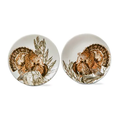 Turkey Plates | Pair | Fall &amp; Thanksgiving Plates