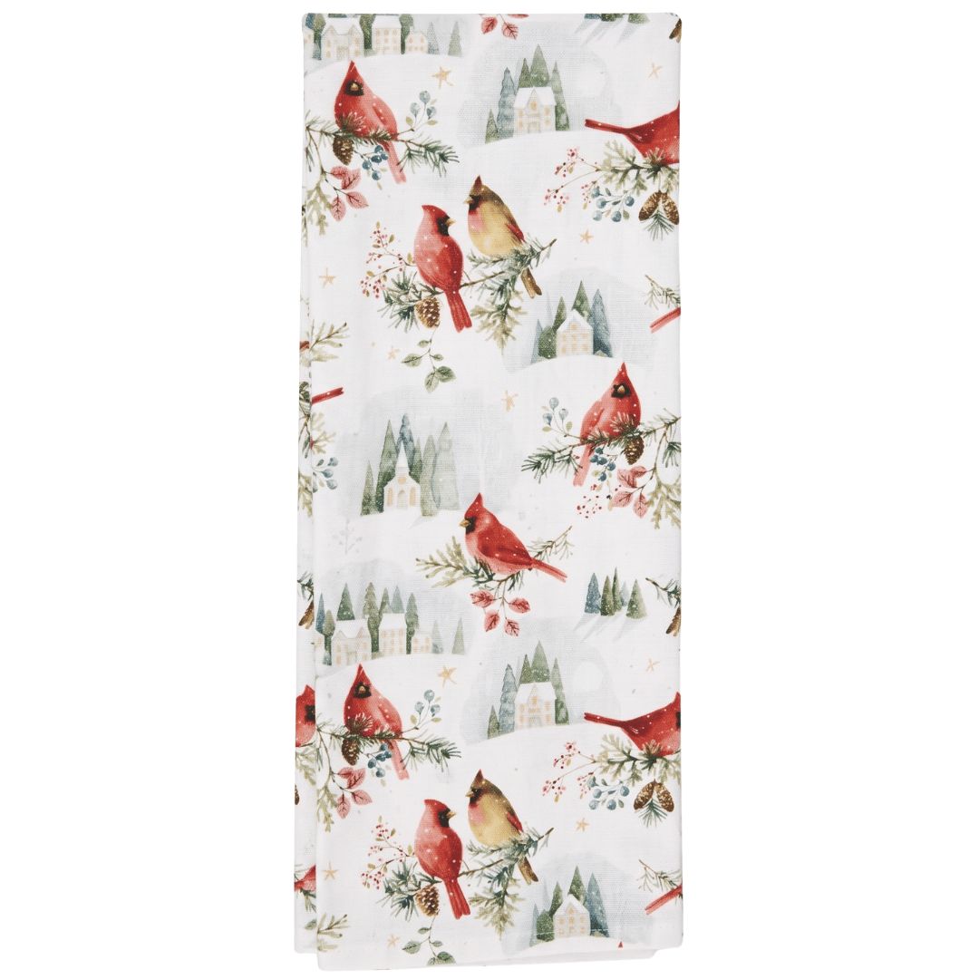 Winter Cardinals Kitchen Towel
