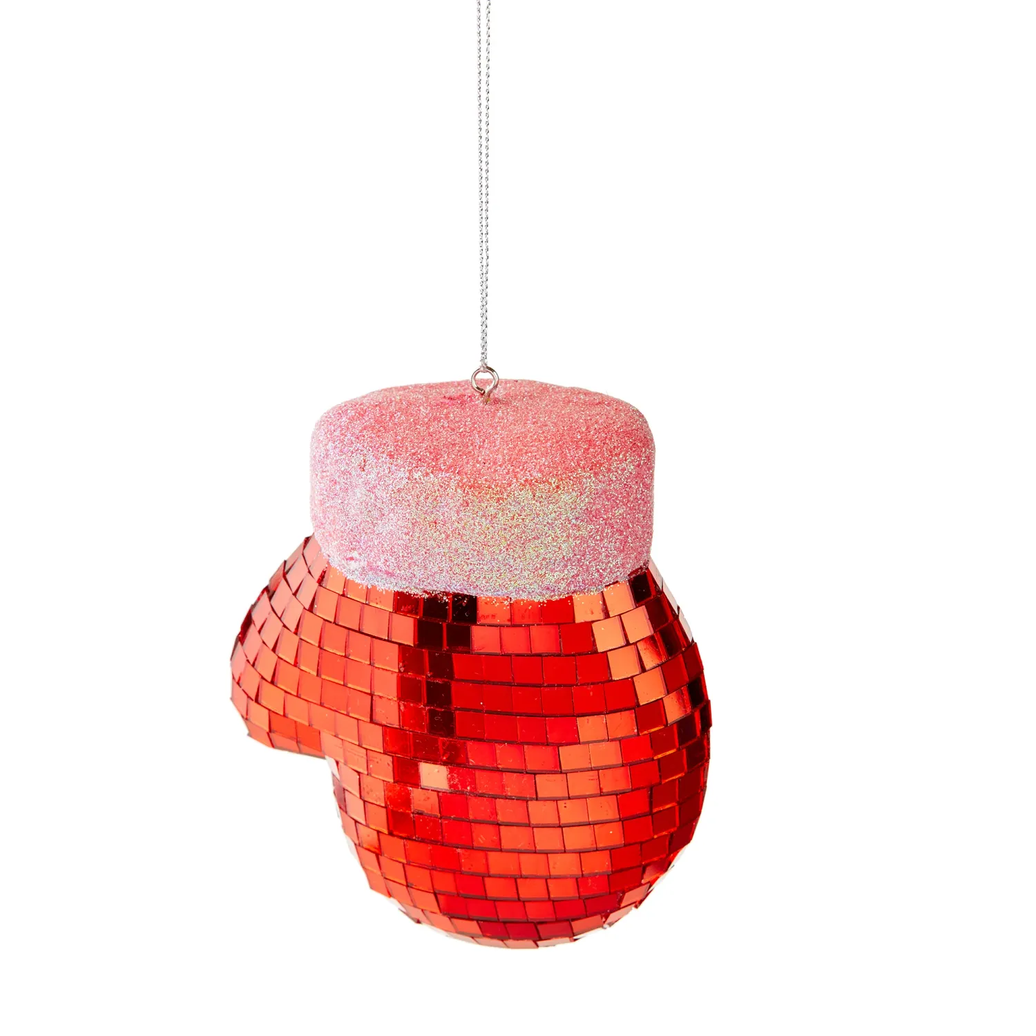 Disco Mitten Ornament | Red