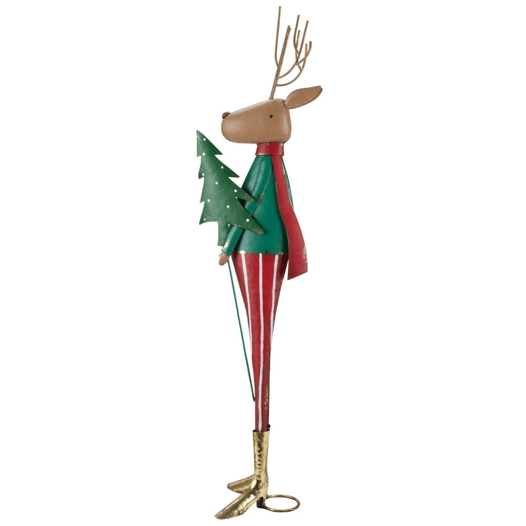 Tall Christmas Tree Deer Sitter