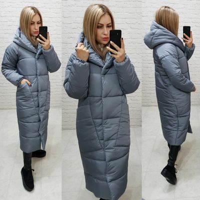 Куртка жіноча пуховик ковдра оверсайз. Колір графіт