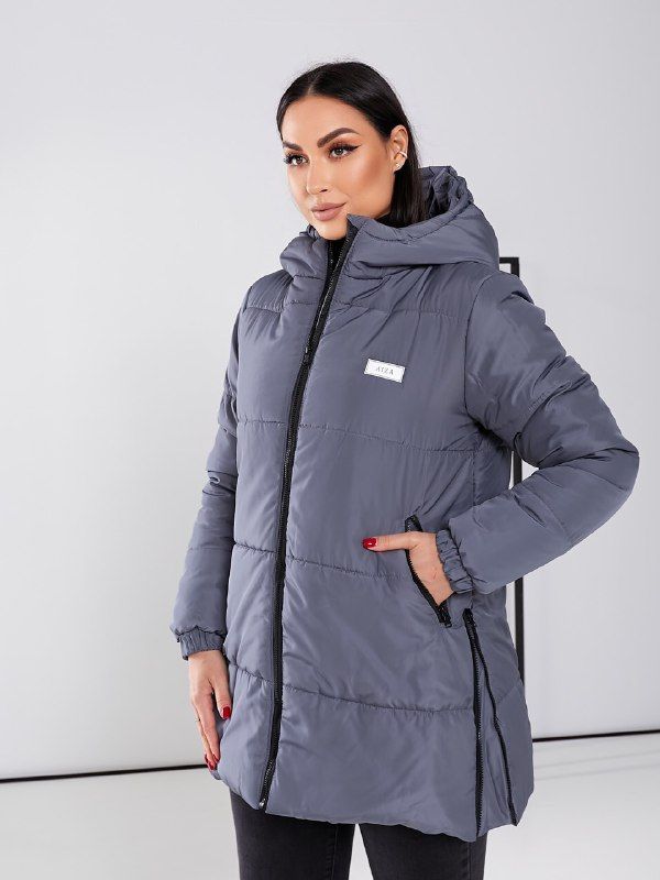 Зимова жіноча куртка. Колір графіт