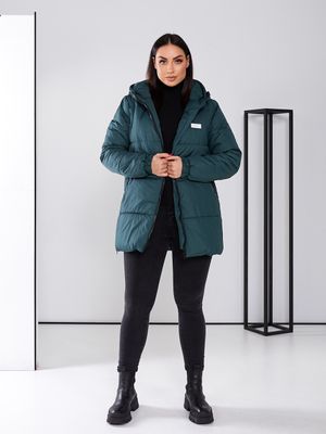 Зимова жіноча куртка парка з капюшоном. Колір пляшка