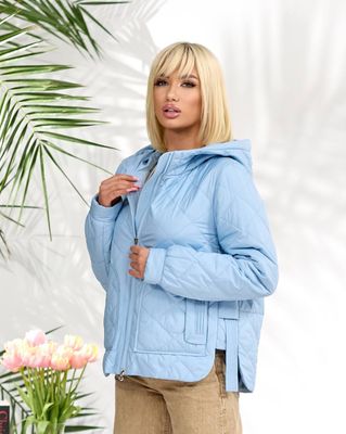 Стьобана куртка з карманами, арт. А201, блакитний