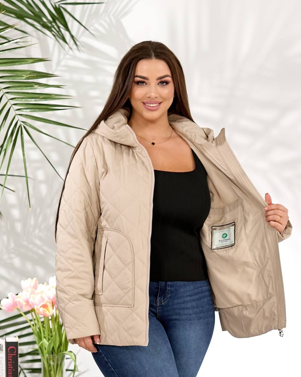 Стильна куртка, арт. А301, колір кава з молоком