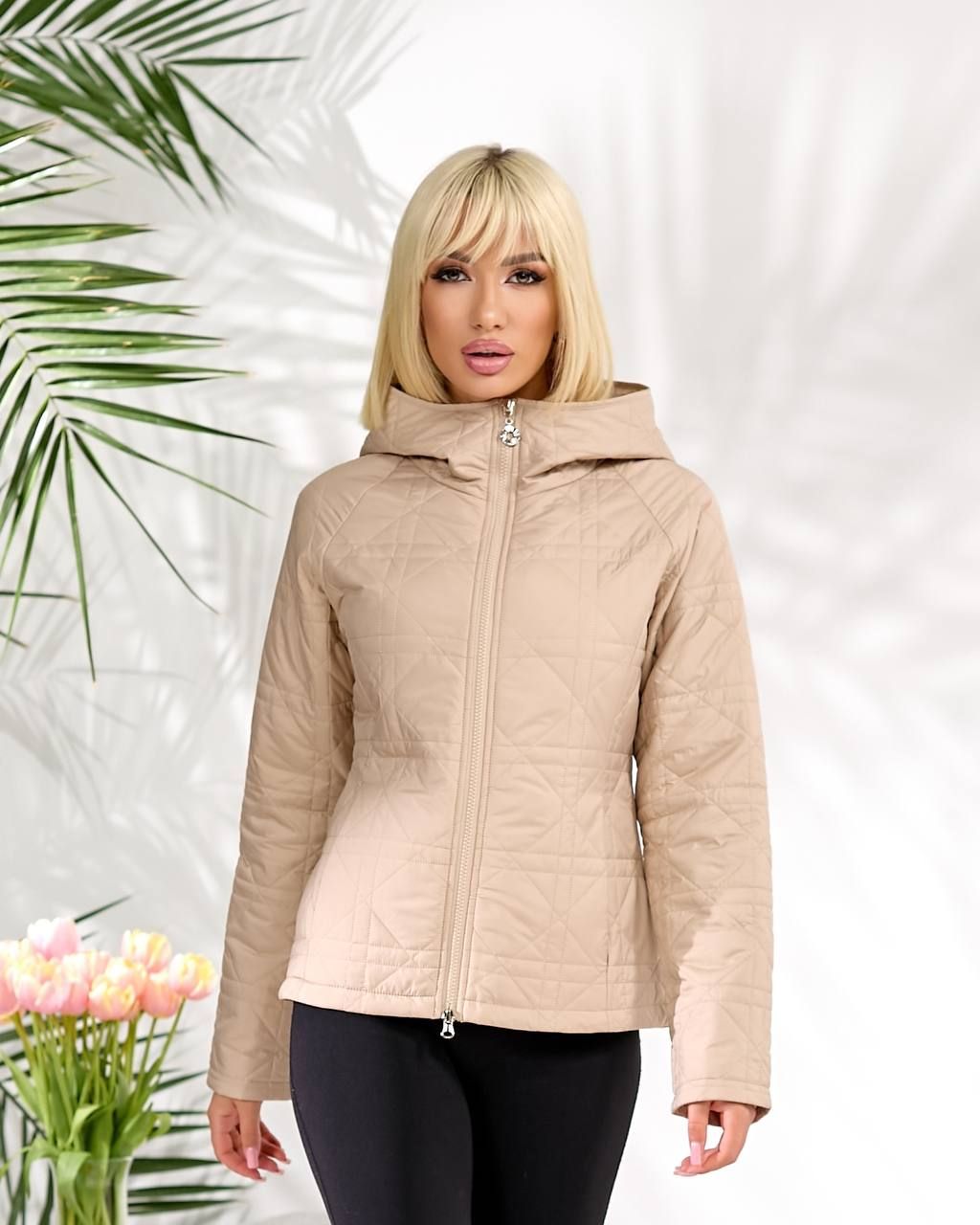 Демісезонна стьобана куртка, арт. А203, кава з молоком