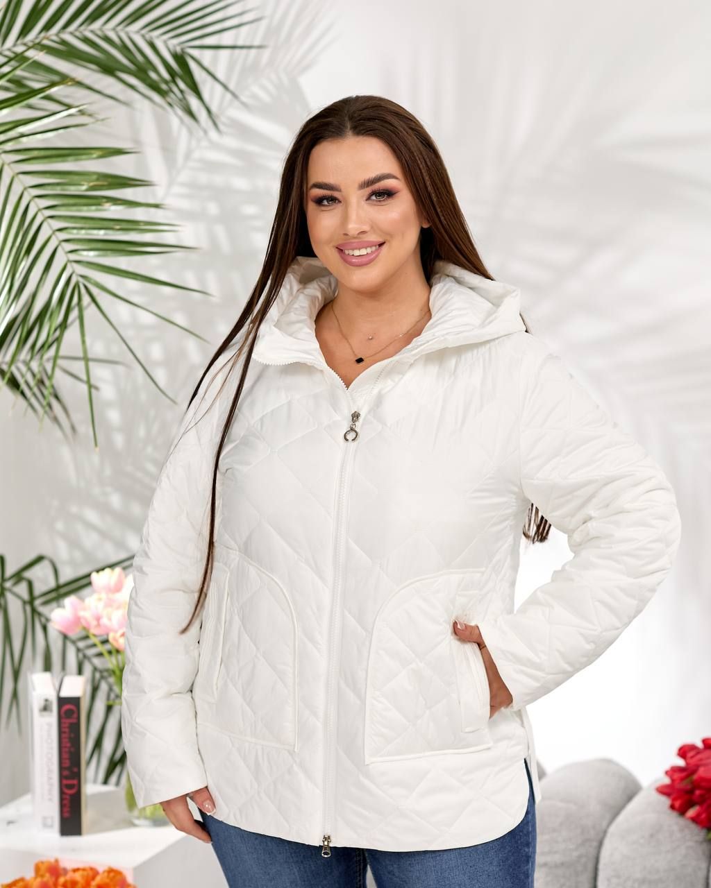 Стильна куртка, арт. А301, колір білий