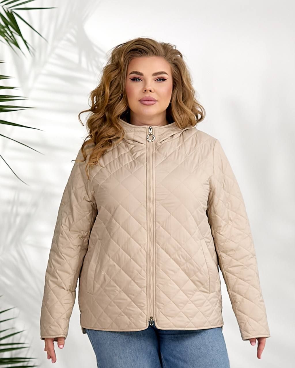 Стьобана куртка вітровка, арт А302, беж