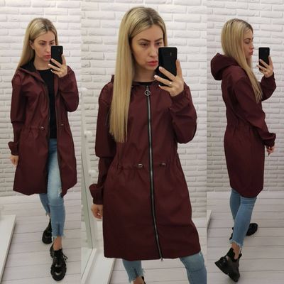 Жіночий стильний демисезонний плащ-вітровка арт А-102 / колір бордо