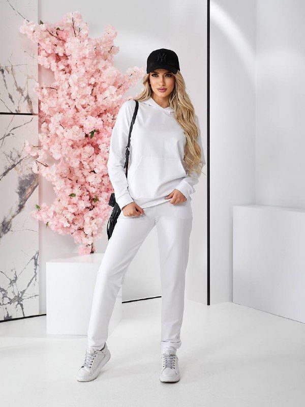 Жіночий спортивний весняний костюм, арт. А-420, колір білий
