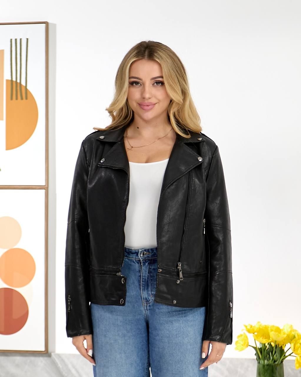 Косуха з екршкіри, арт. К553, чорний