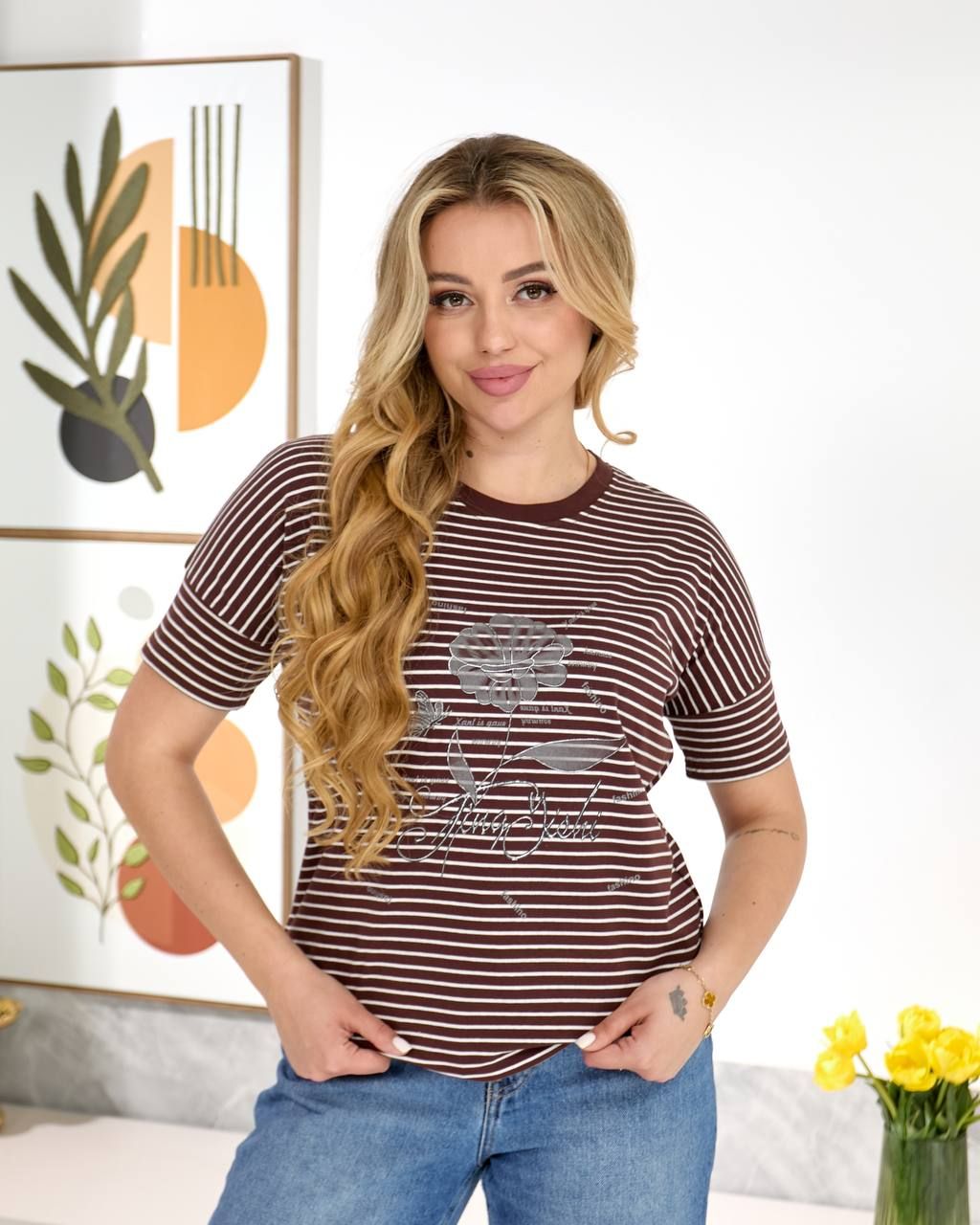 Футболка подовженного крою, арт. Ф338, бордо