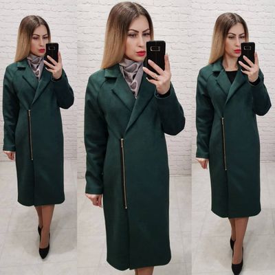 Замшеве пальто, арт. М100, колір пляшка