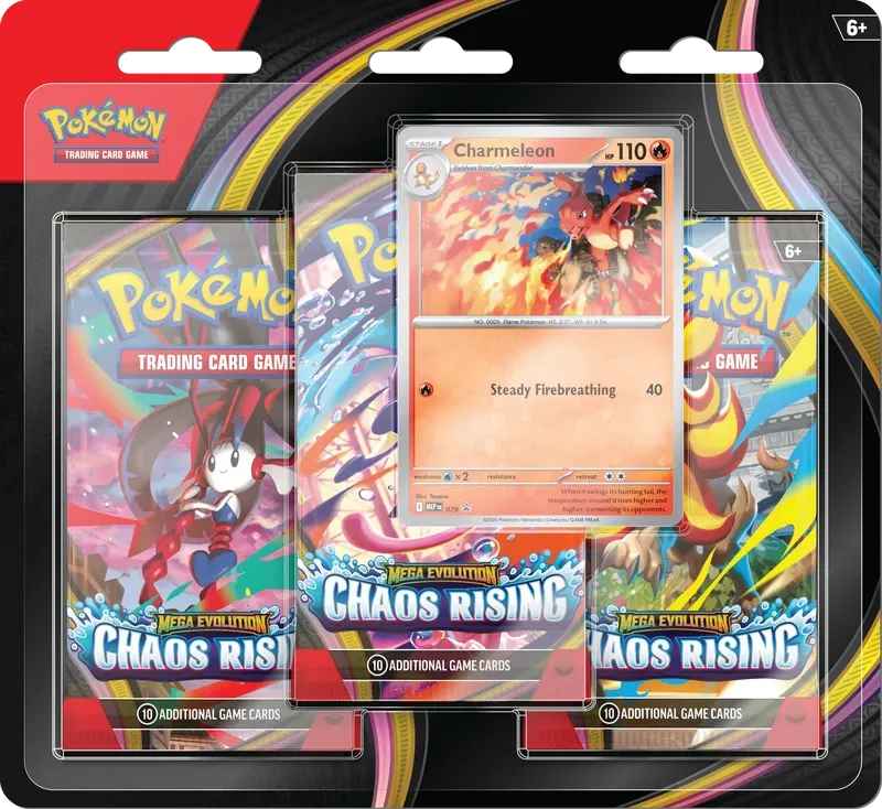 Pokemon TCG: Mega Evolution 4 Chaos Rising – 3 Pack Blister – Charmeleon (EN)