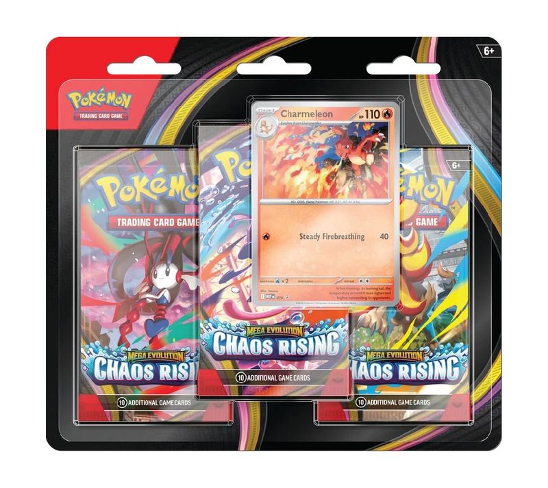 Pokémon TCG: Mega Evolution – Chaos Rising - 3-Pack Blister (Charmeleon) (EN)