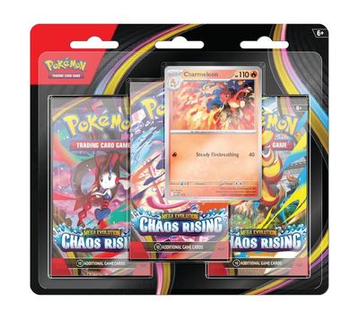 Pokémon TCG: Mega Evolution – Chaos Rising - 3-Pack Blister (Charmeleon) (EN)