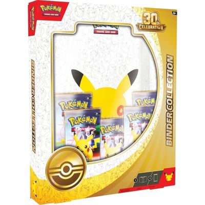 Jubileuszowy album Pokemon TCG 30th Celebration Binder Collection na 9 kart z 5 rocznicowymi boosterami w zestawie.
