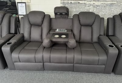Rubicon 3-Seater Sofa Featuring Electric Reclining Seats and Adjustable Headrests