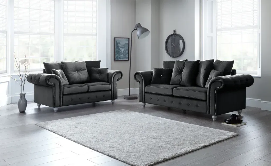 Ashwin Plush Velvet 3+2 Seater Sofa Set