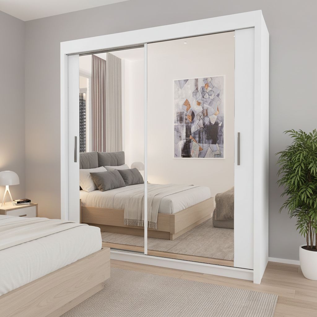 Milan Sliding Mirror Door Wardrobe - Milano