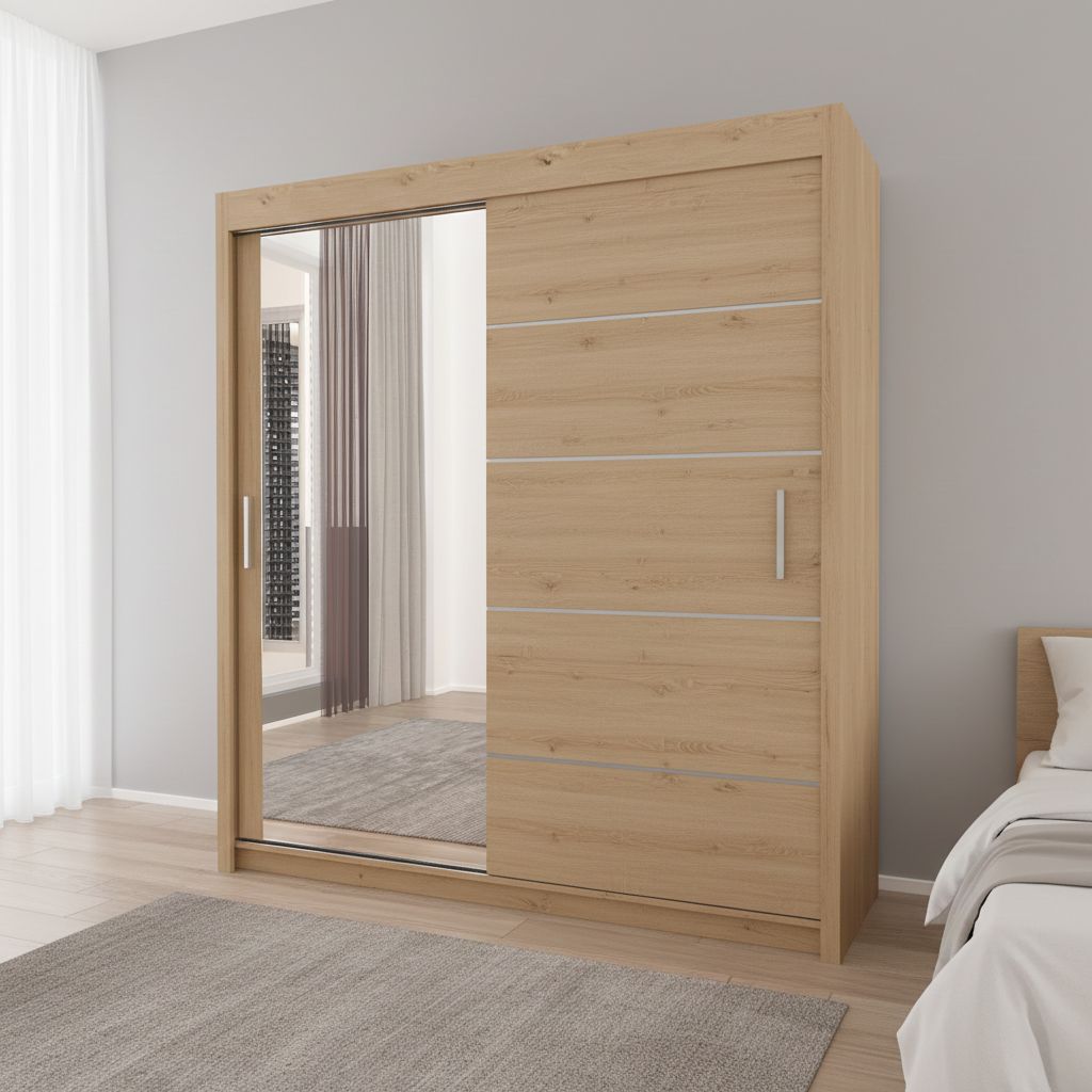 Sliding Mirrored Door Wardrobe - Lyone