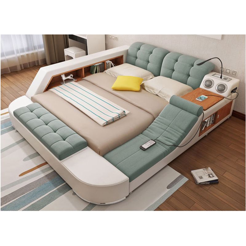 Tech Smart Bed Frame Multifunctional Massage Bed Ultimate Bed,  Fabric / Cloth Tatami Upholstered Bed with Bluetooth Speaker