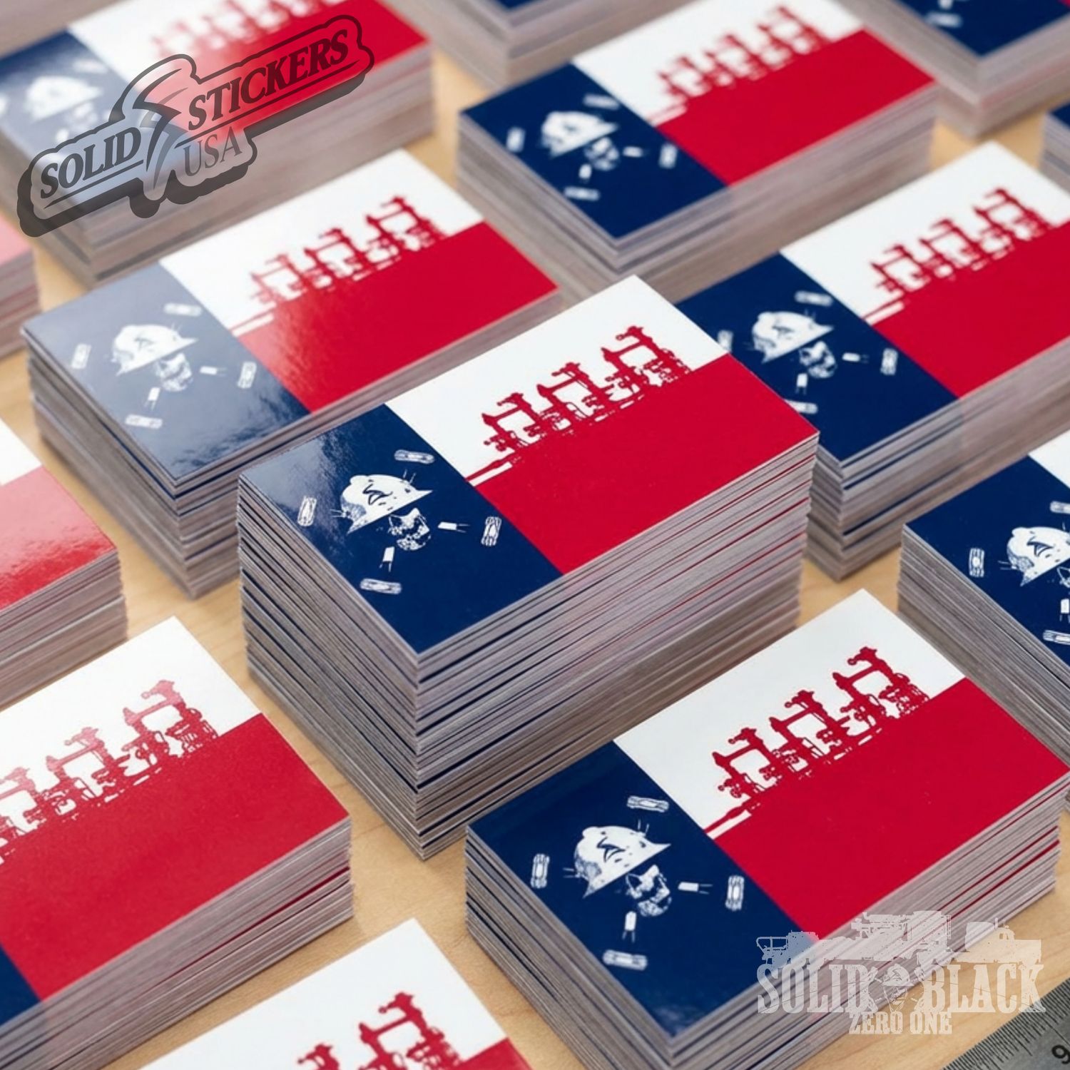 Texas Flag Skull &amp; Hammers Zipper Frac Vinyl Sticker