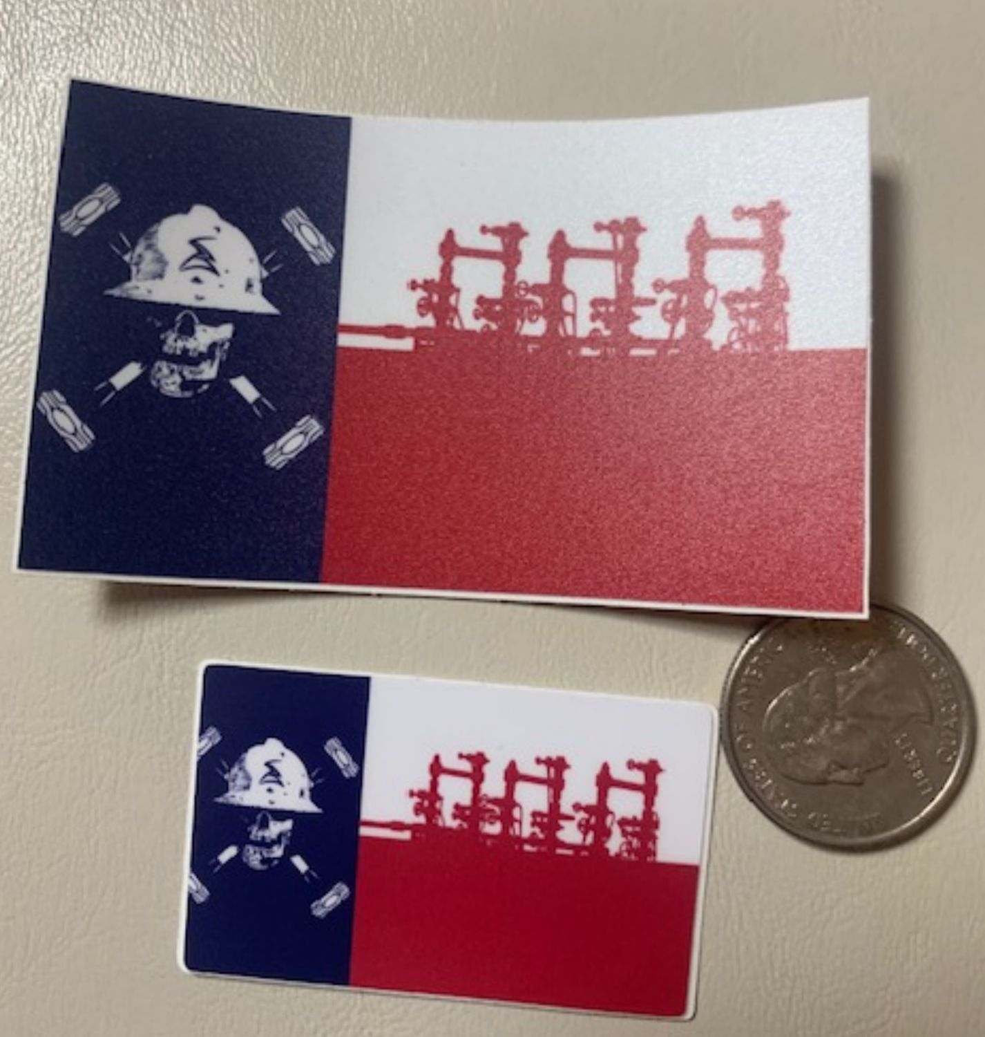 Texas Flag Skull &amp; Hammers Zipper Frac Vinyl Sticker