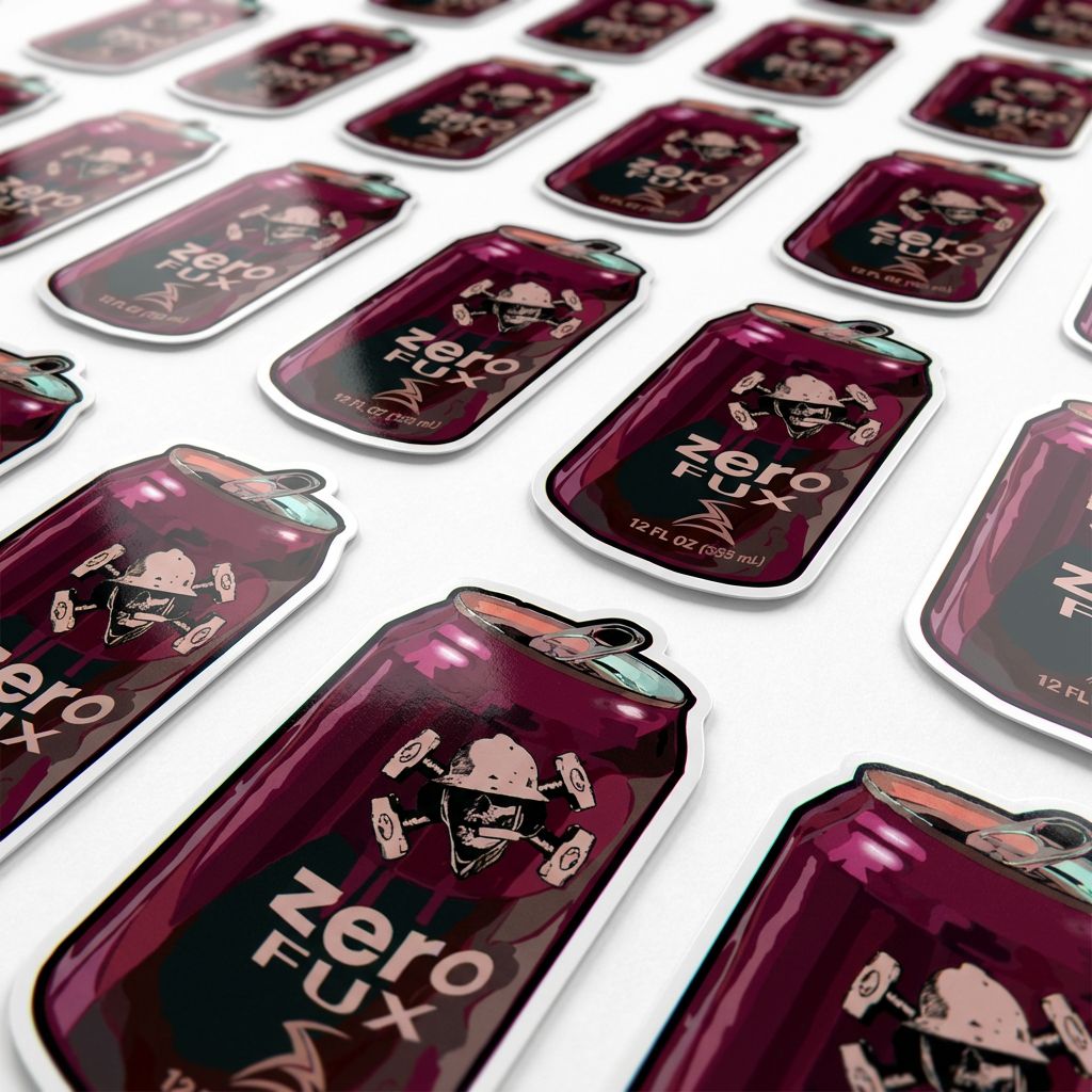 Zero Fux Soda Can Vinyl Sticker