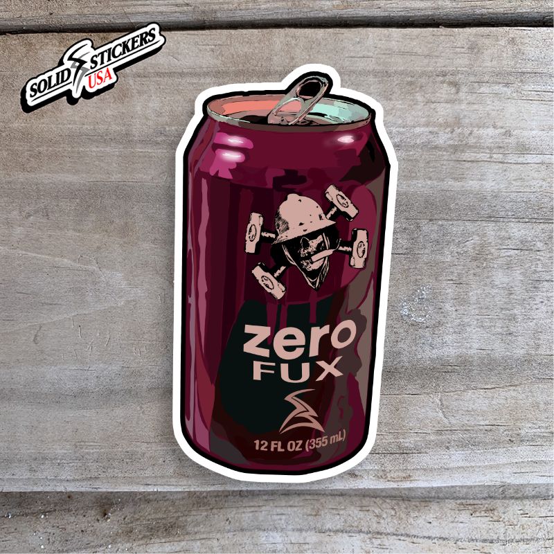 Zero Fux Soda Can Vinyl Sticker