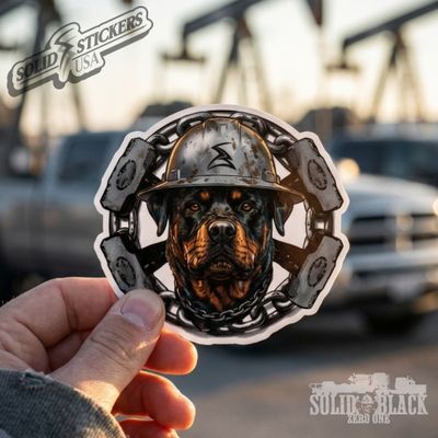 Rottweiler &amp; Hammers Vinyl Sticker